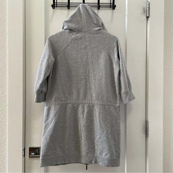 Norma Kamali Dress Sweatshirt Hoodie Dress Gray Drawstring Waist Pockets Size S - Picture 3 of 9